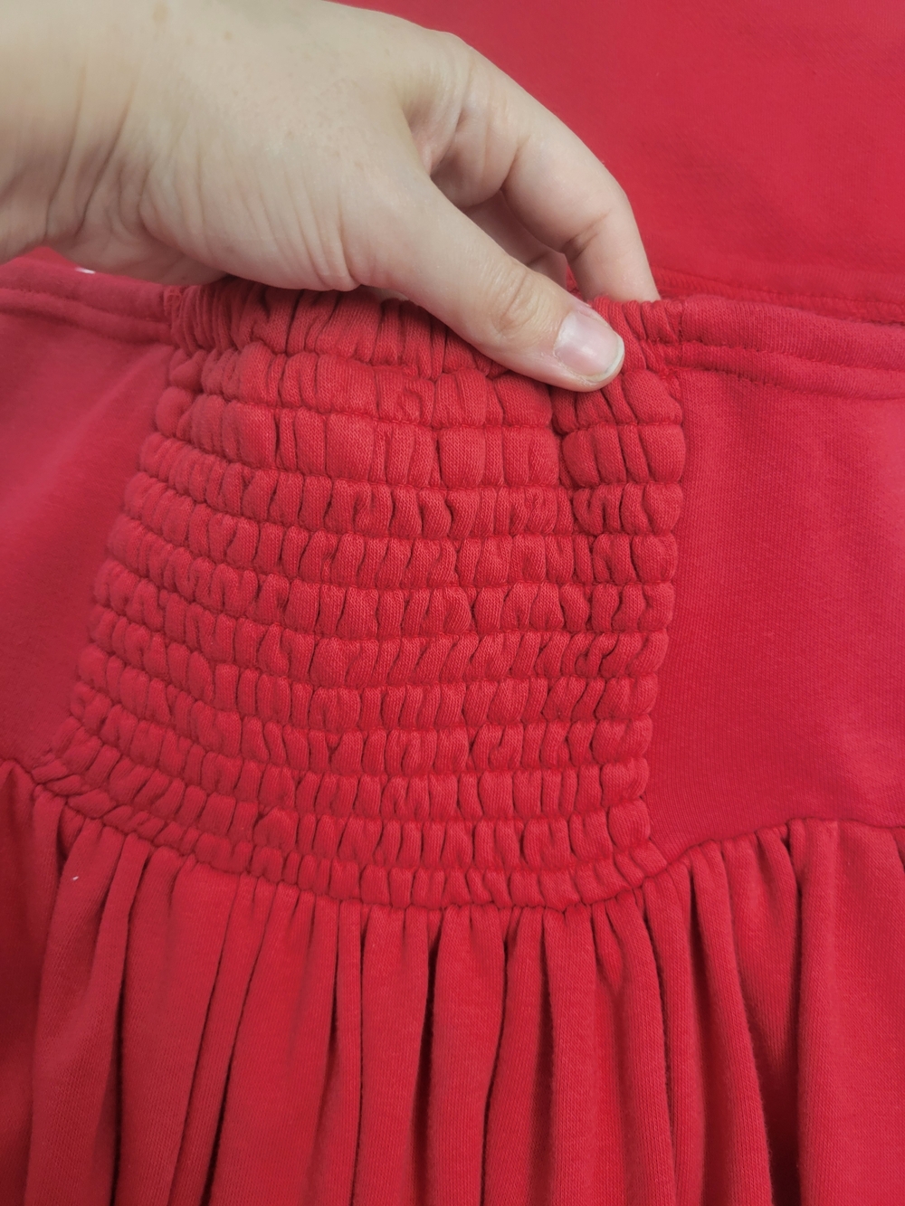 Women's Red A-Line Skirt with Side Braid Detail - Picture 2 of 16